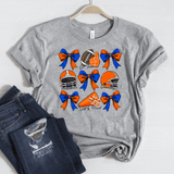 Football Bow Collage - Gray