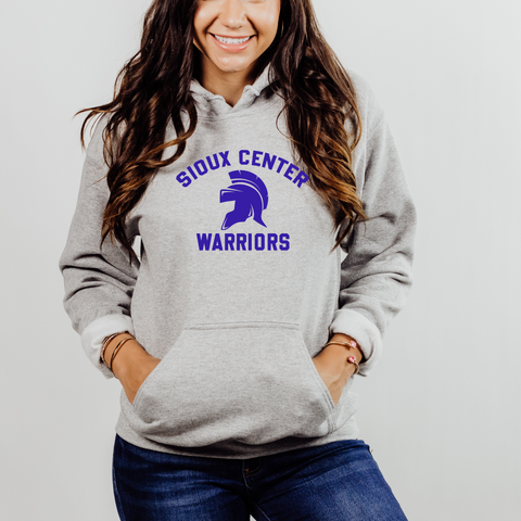 Gray Classic Warriors Hoodie - Royal Print