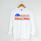 WARRIOR VOLLEYBALL WHITE CREW SWEATSHIRT GILDAN 18000