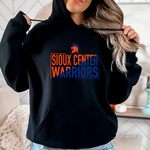 Warrior Slant Black Gildan Hooded Sweatshirt