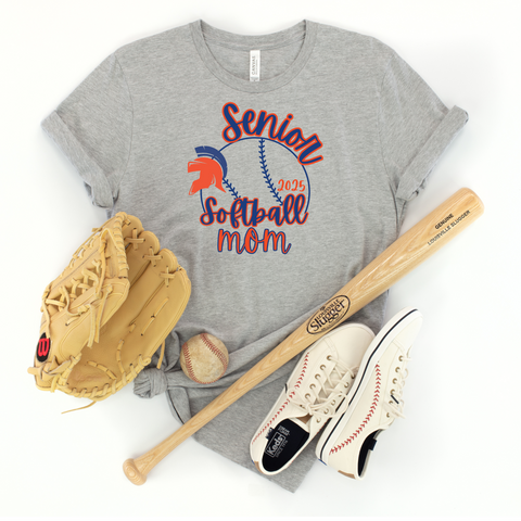 SENIOR MOM - SOFTBALL GRAY TEE