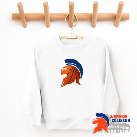Basketball Helmet White Gildan Sweatshirt