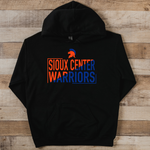 Warrior Slant Black Gildan Hooded Sweatshirt