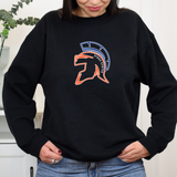 Helmet Outline Black Gildan Sweatshirt