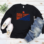 Warriors Slant Black Bella Canvas Long Sleeve