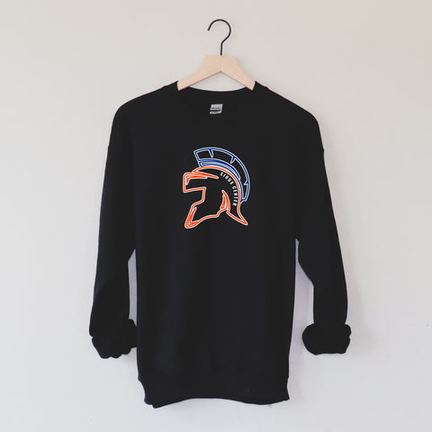 Helmet Outline Black Gildan Sweatshirt