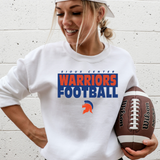 SC WARRIORS FOOTBALL WHITE CREW SWEATSHIRT- GILDAN 18000
