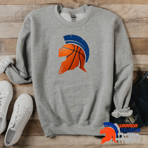 Basketball Helmet Gray Gildan Sweatshirt