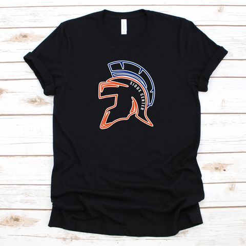 Helmet Outline Black Tee - Next Level 6010 or Bella Canvas