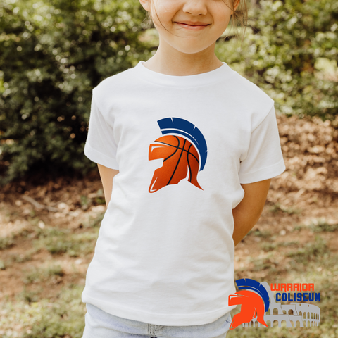 Basketball Helmet White Tee - Next Level 6010 or Bella Canvas