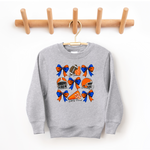 Football Bow Collage Ash Gray Gildan Sweatshirt