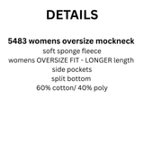 GRAY OVERSIZED FB MOM MOCKNECK  PENNANT 5483