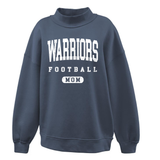 NAVY JULIET WARRIORS MOM MOCKNECK  PENNANT 7187