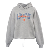 WOMEN'S SPORTS HOODIE GRAY FOOTBALL MOM SCRIPT PENNANT 5476