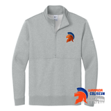 BASKETBALL HELMET NIKE GRAY WHITE BLACK CLUB FLEECE SLEEVE SWOOSH 1/2-Zip NKDX6718