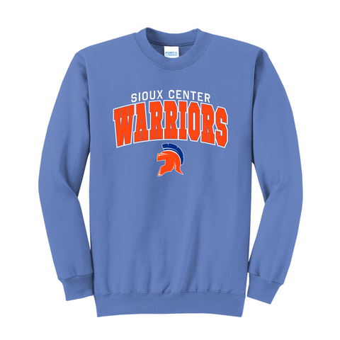 Port & Co Heather Royal Varsity Crew Sweatshirt PC78