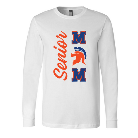 Senior Mom Long Sleeve Bella Canvas White Tee