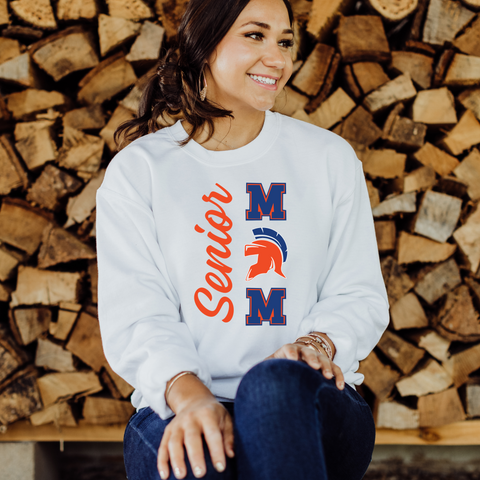 Senior Mom White Gildan Sweatshirt
