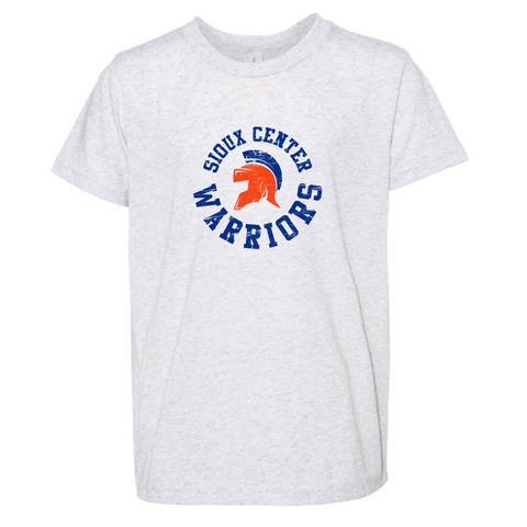 Warriors Round White Fleck Triblend Tee