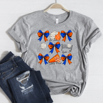 Volleyball Bow Collage Gray Tee