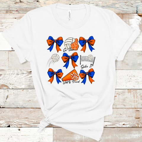 Volleyball Bow Collage White Tee