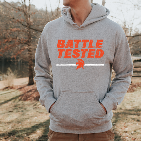 Battle Tested Gray Hooded Sweatshirt