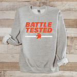 BATTLE TESTED GRAY GILDAN CREW SWEATSHIRT