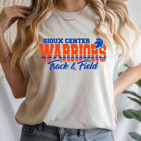 WARRIORS TRACK AND FIELD BELLA + CANVAS HEATHER DUST TEE