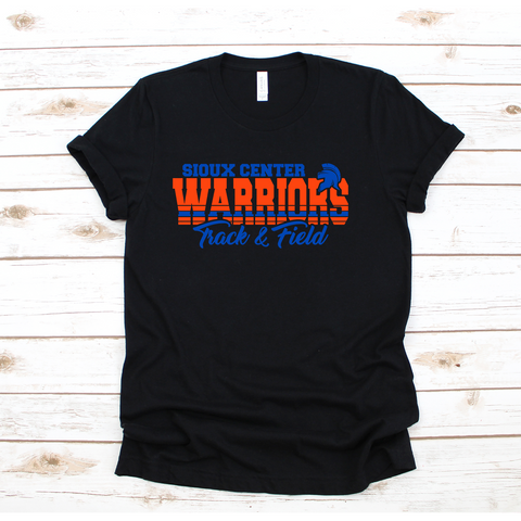 WARRIORS TRACK AND FIELD BLACK BELLA + CANVAS TEE