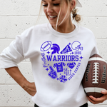 All Things Football Heart- White Sweatshirt