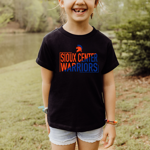 Warriors Slant Black Youth and Toddler Tee