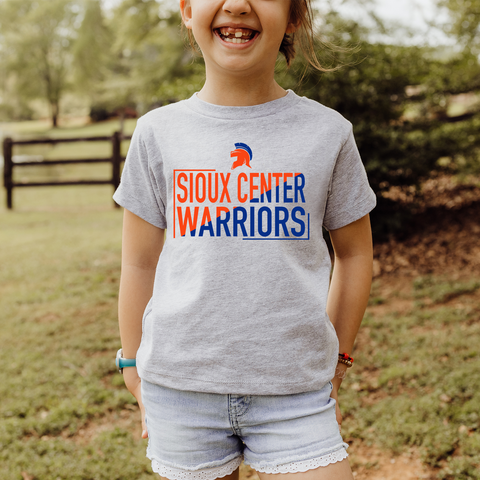 Warriors Slant Gray Youth and Toddler Tee