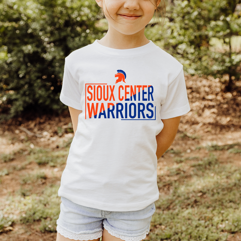 Warriors Slant White Youth and Toddler Tee