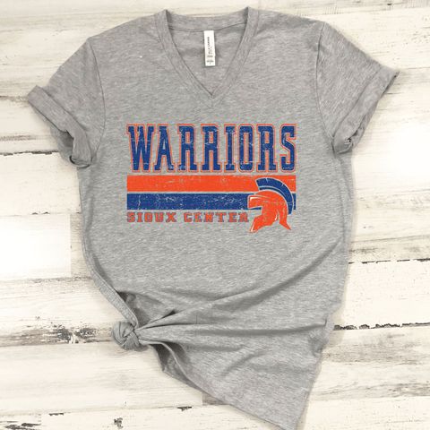 Warriors Vintage Grunge V-Neck