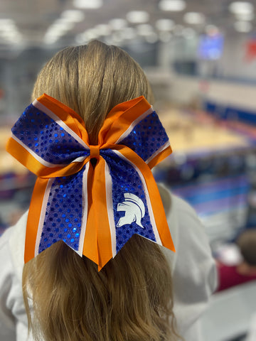 Orange and Blue Cheer Bow